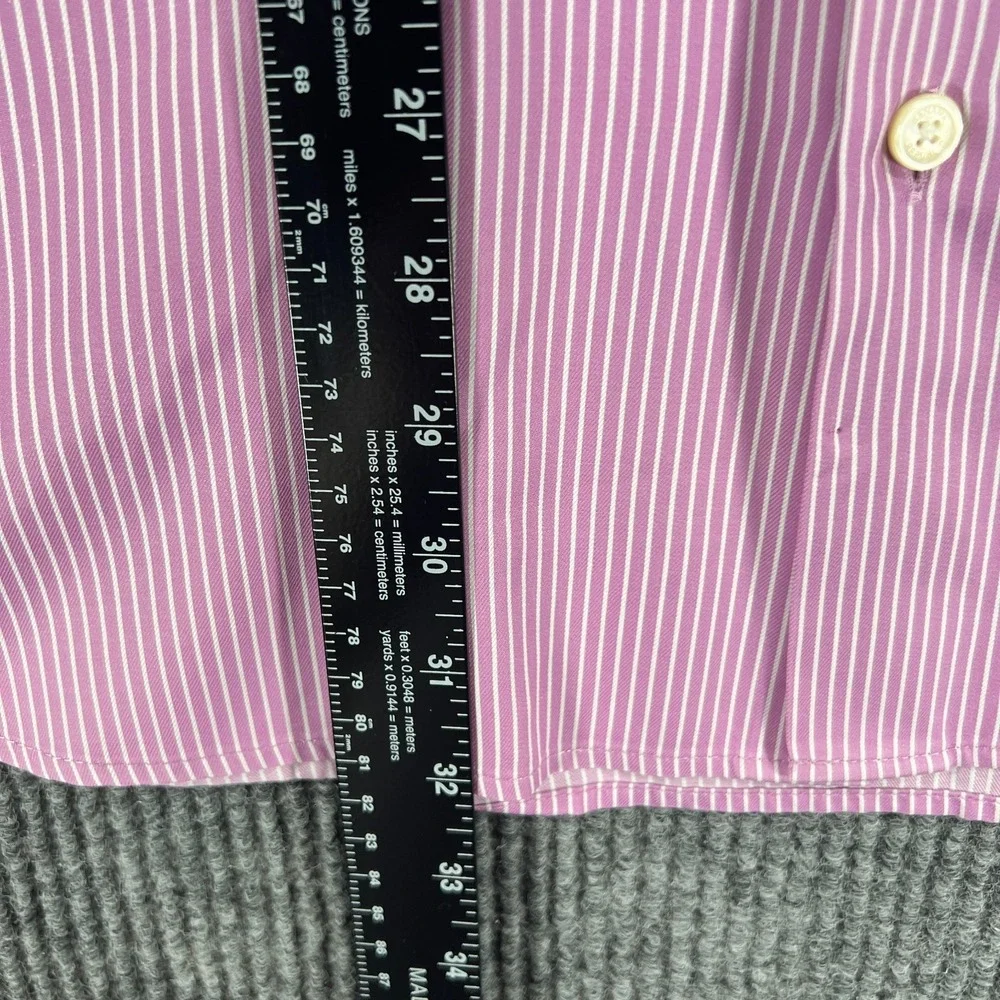 Banana Republic Shirt Mens Large Purple Striped‎ Long Sleeve Button Up Classic